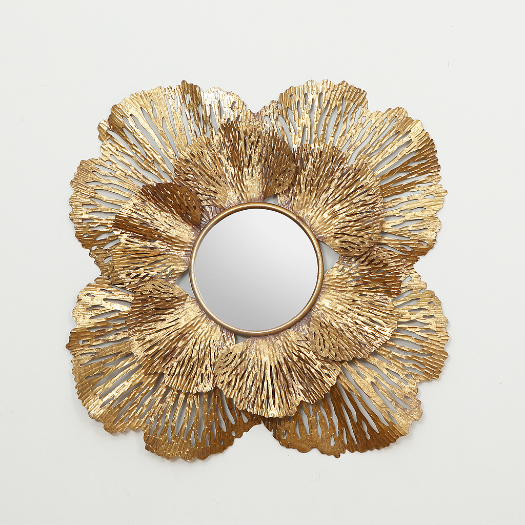 AIKA - Metal art mirror Diam.70 - Gold