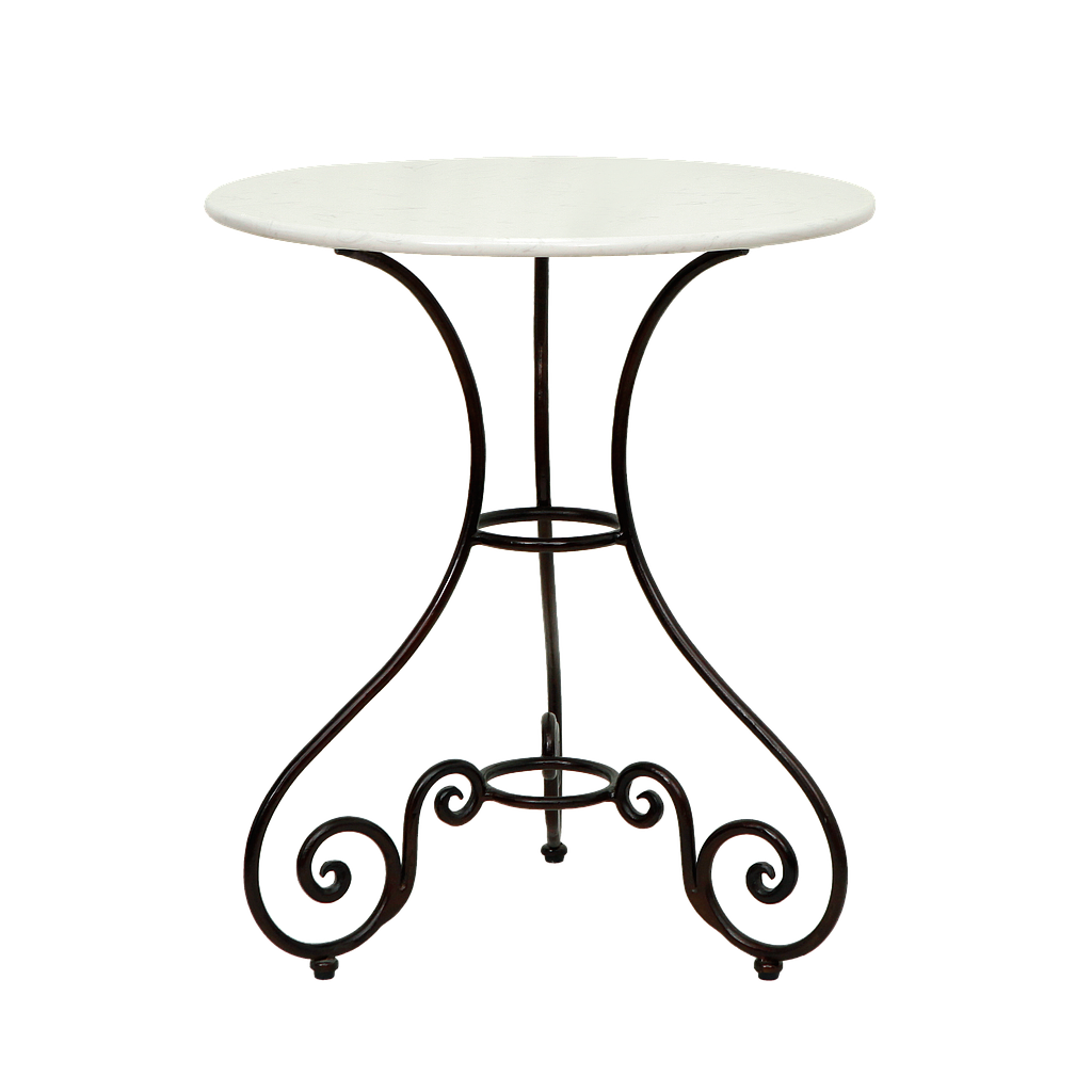 CRUCIANO - Outdoor table Diam.65 - Burnish and white top