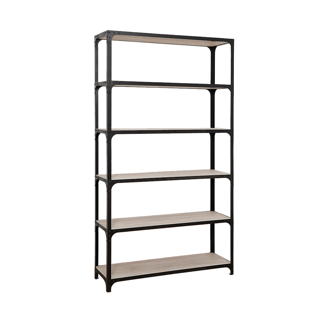 MANHATTAN - Shelf L110 x H204 - Matt black and Whitened acacia