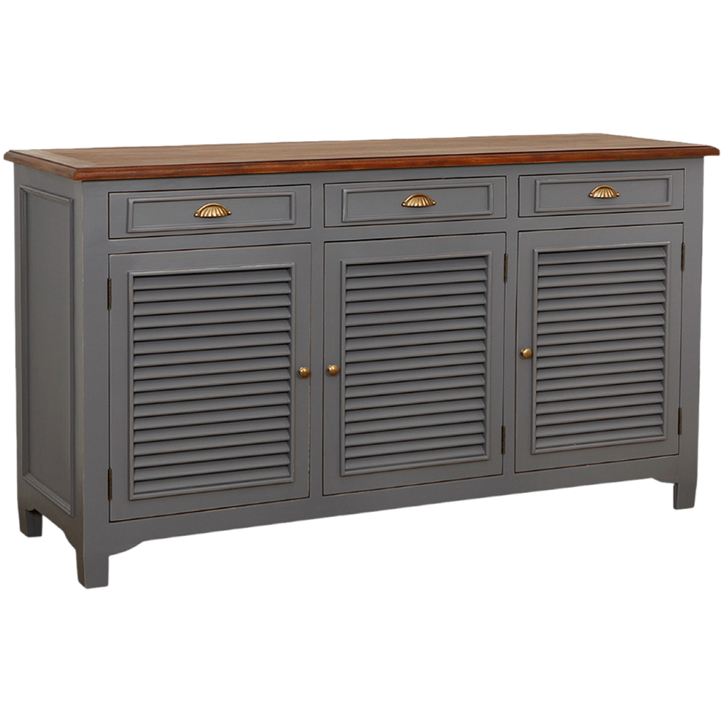 CAEN - Sideboard L160 - Brocante pearl grey and washed antic