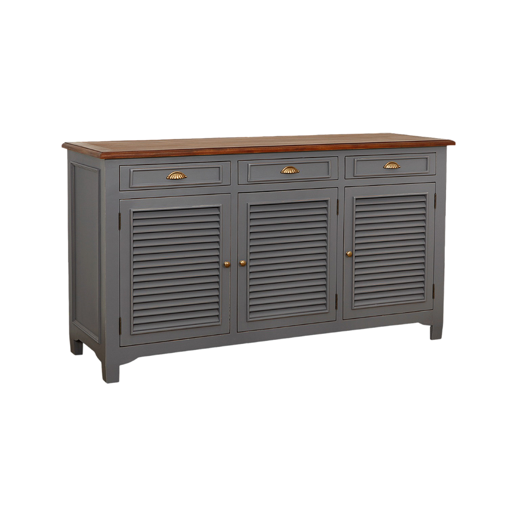 CAEN - Sideboard L160 - Brocante pearl grey and washed antic