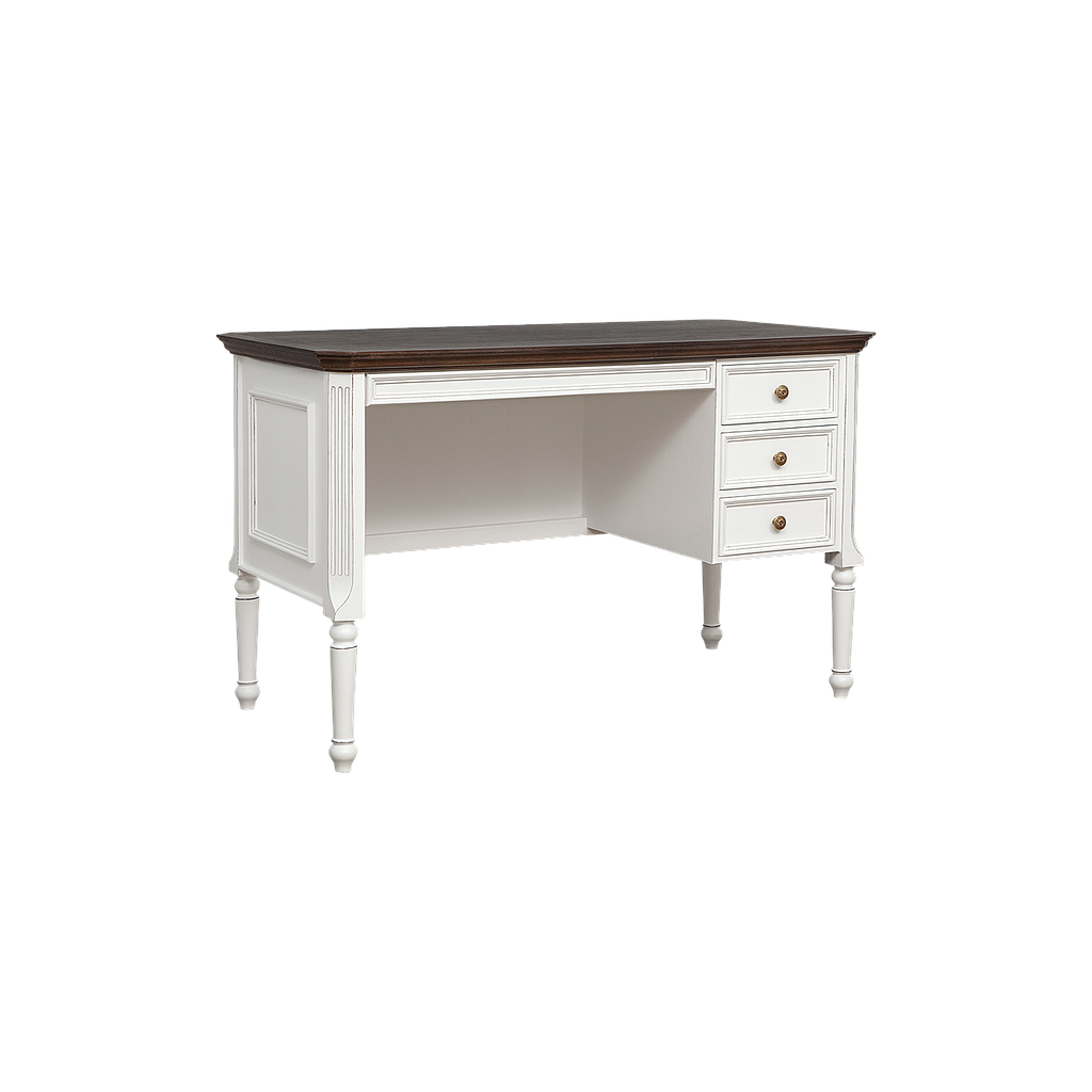 LISANDRO - Desk L120 x W60 - Brocante white and Mokka