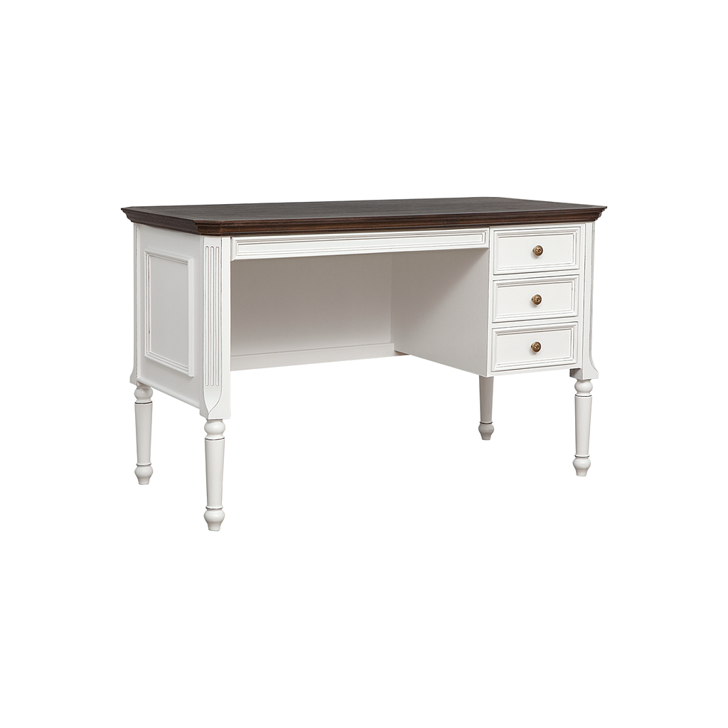 LISANDRO - Desk L120 x W60 - Brocante white and Mokka