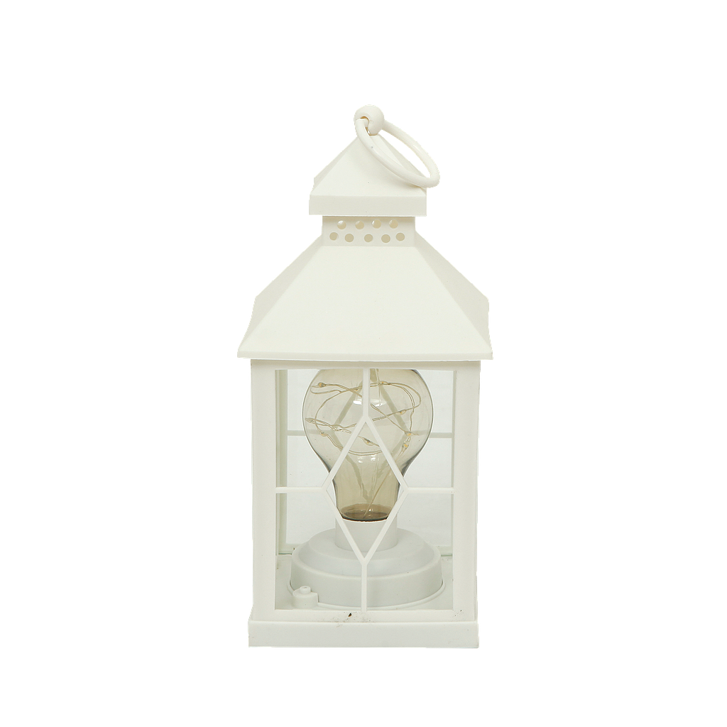 PORT-LOUIS - Metal lantern with LED light H23 - White