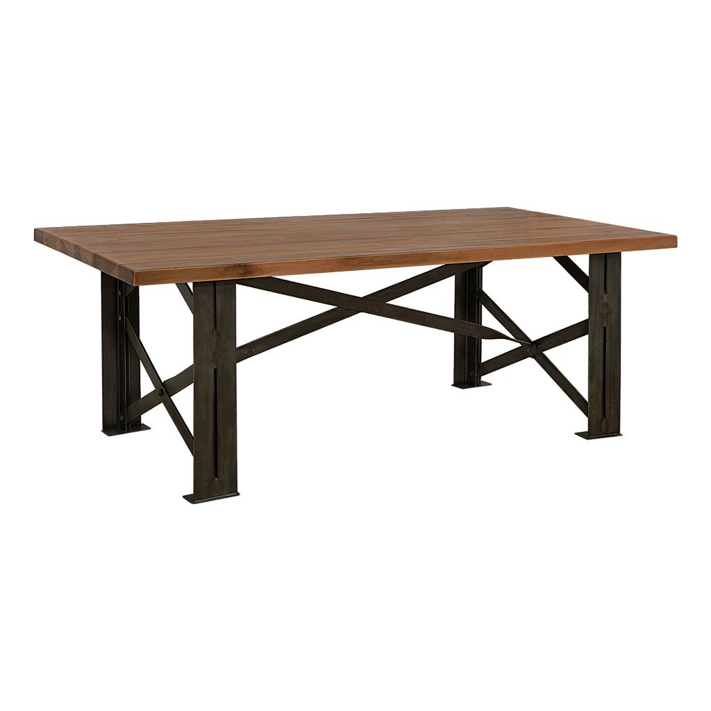 DOCK - Dining table L200 x W100 - Vintage anthracite and Washed antic