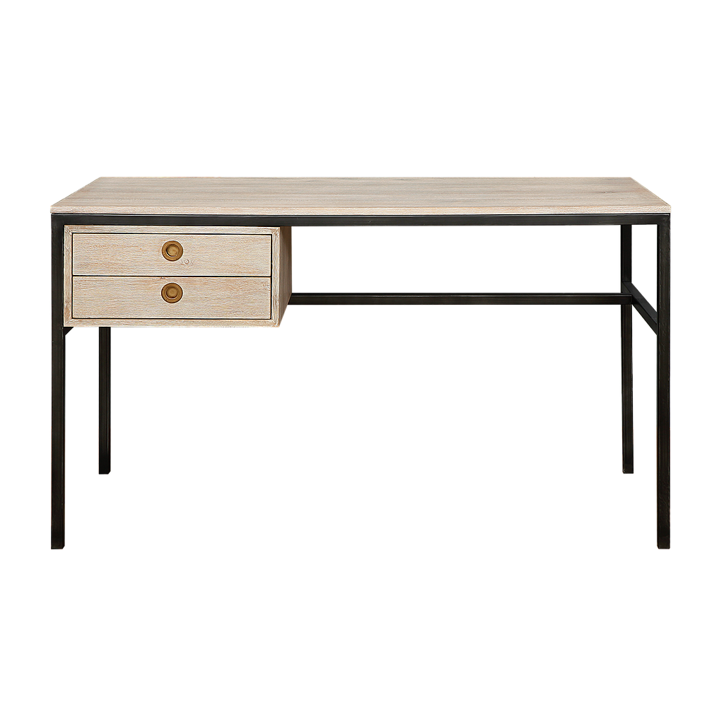 JOHNSON - Desk L130 x W60 - Vintage anthracite and Whitened acacia