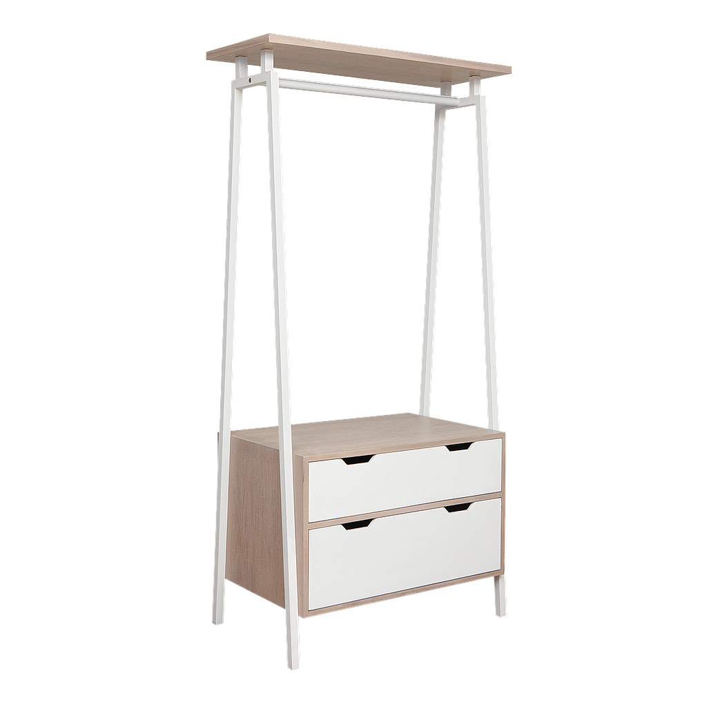 YLAN - Hanging rail L100 x H195 - White and Whitened acacia