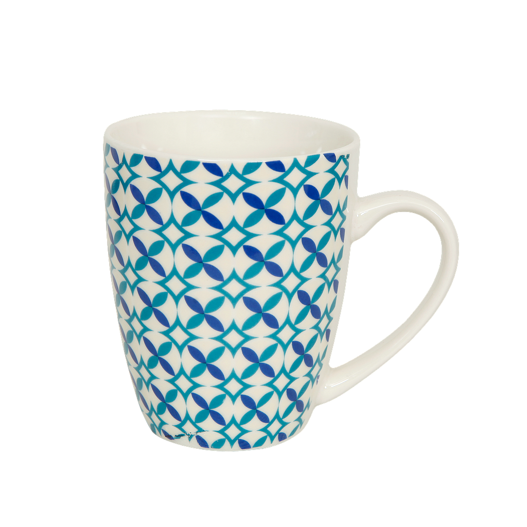 SIENA - Ceramic mug H10 - White and blue