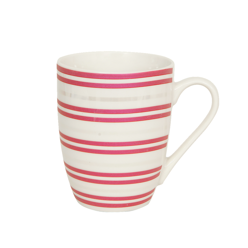 KENDRA - Ceramic mug H10 - White and red