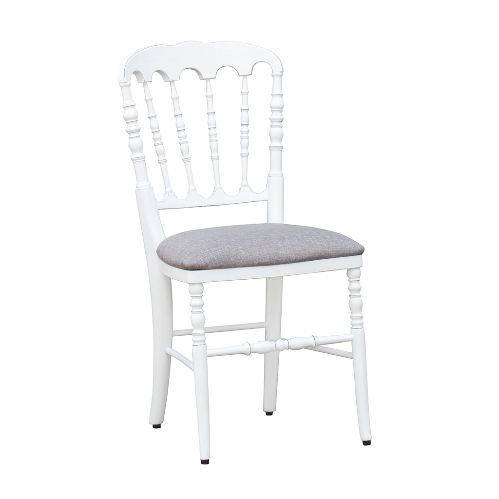 NAPOLEON - Chair - Brocante white and Light grey cover
