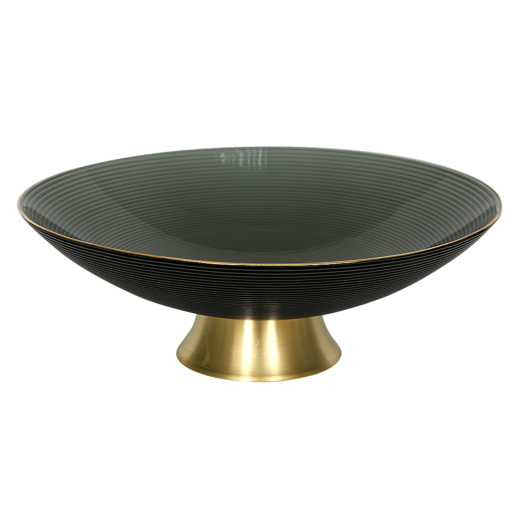 ORANT - Glass fruit bowl Diam.35 - Dark grey and gold
