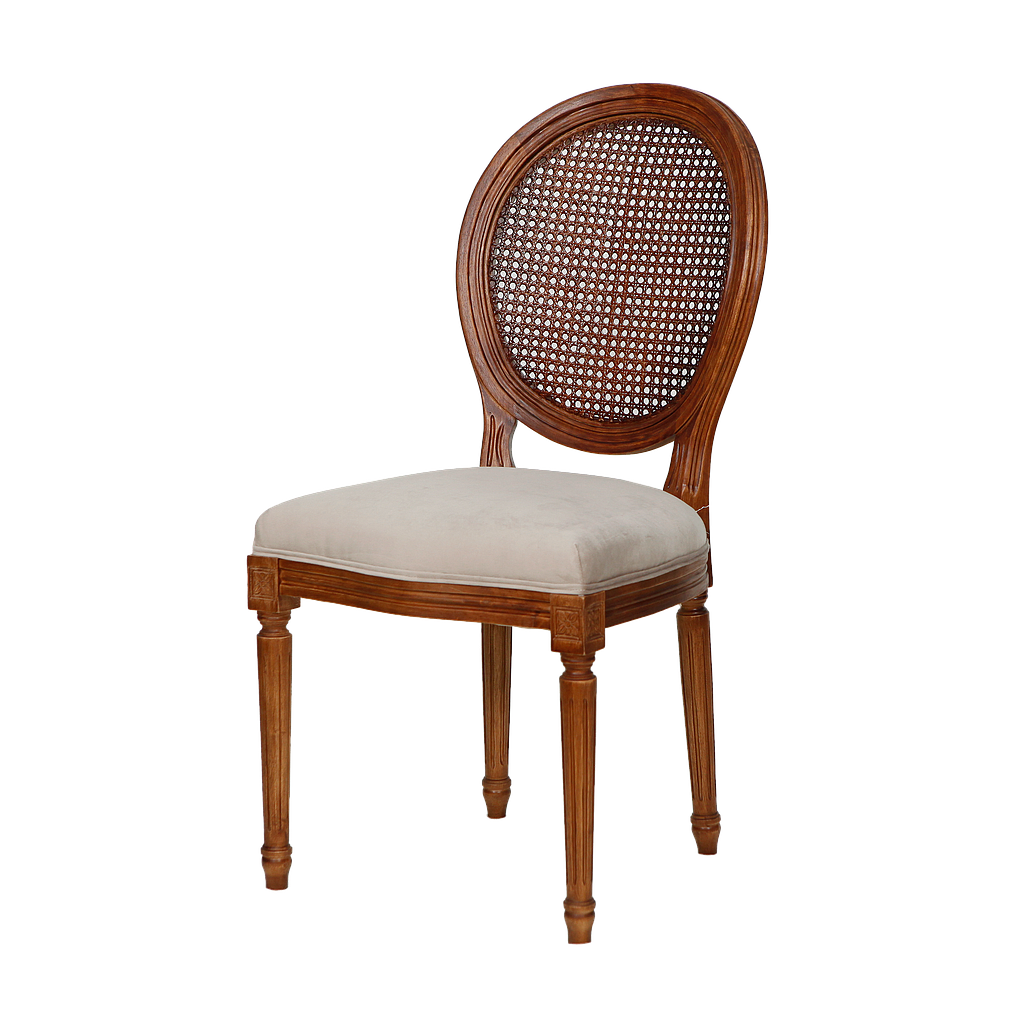ORLEANS - Dining chair -Washed antic and Light grey cover