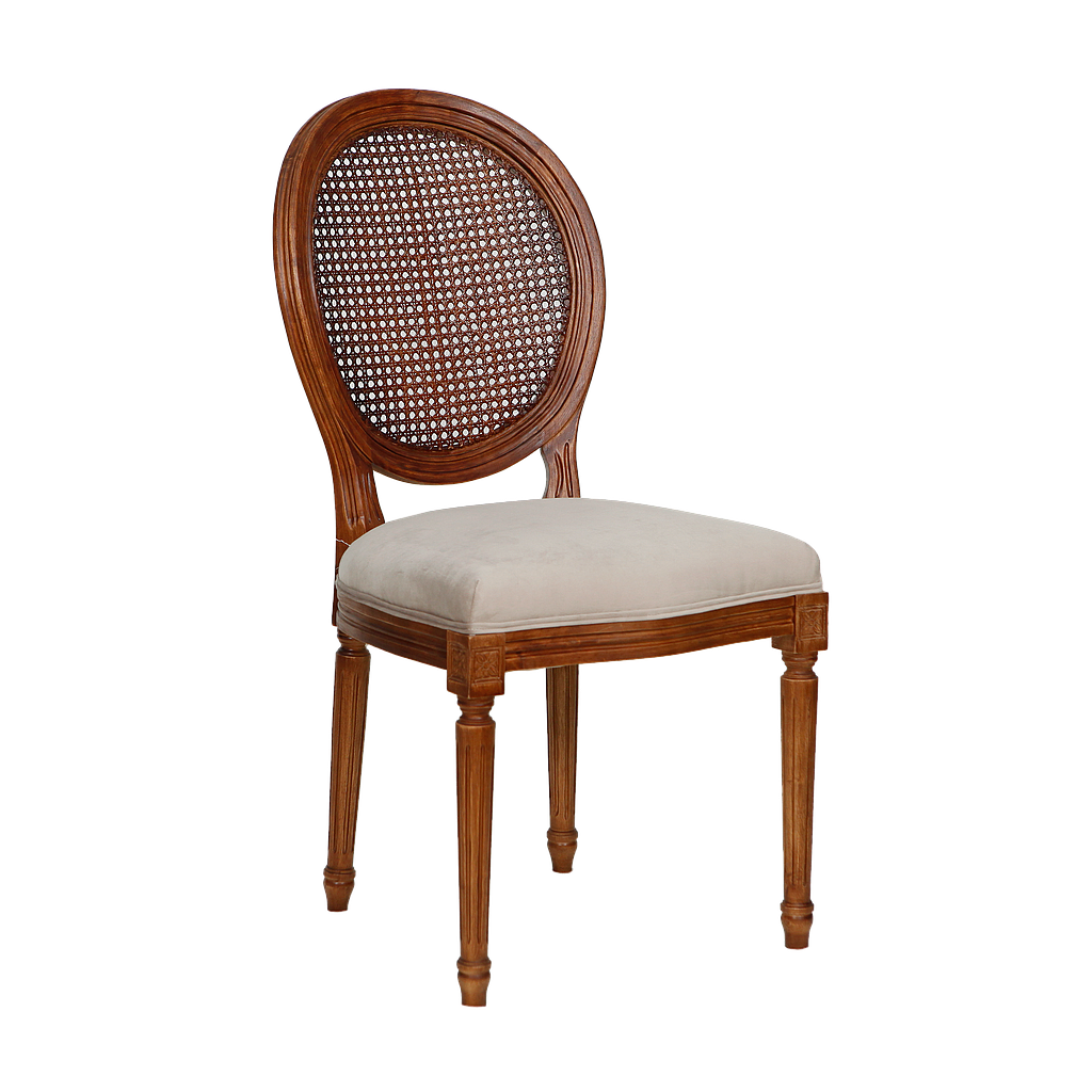 ORLEANS - Dining chair -Washed antic and Light grey cover