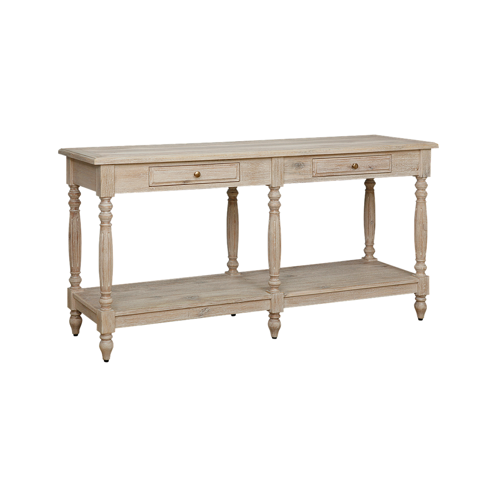 NIMES - Console table L160 - Whitened acacia
