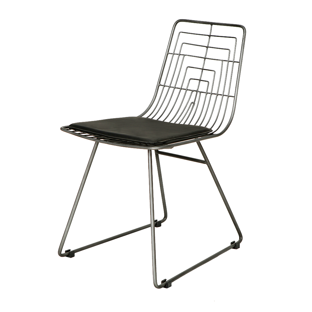 WIRE - Chair - Vintage silver and Black cover