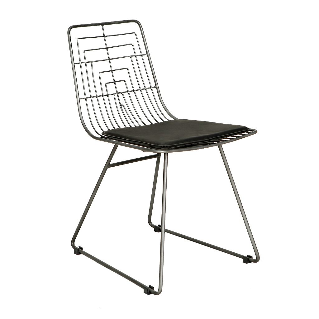 WIRE - Chair - Vintage silver and Black cover