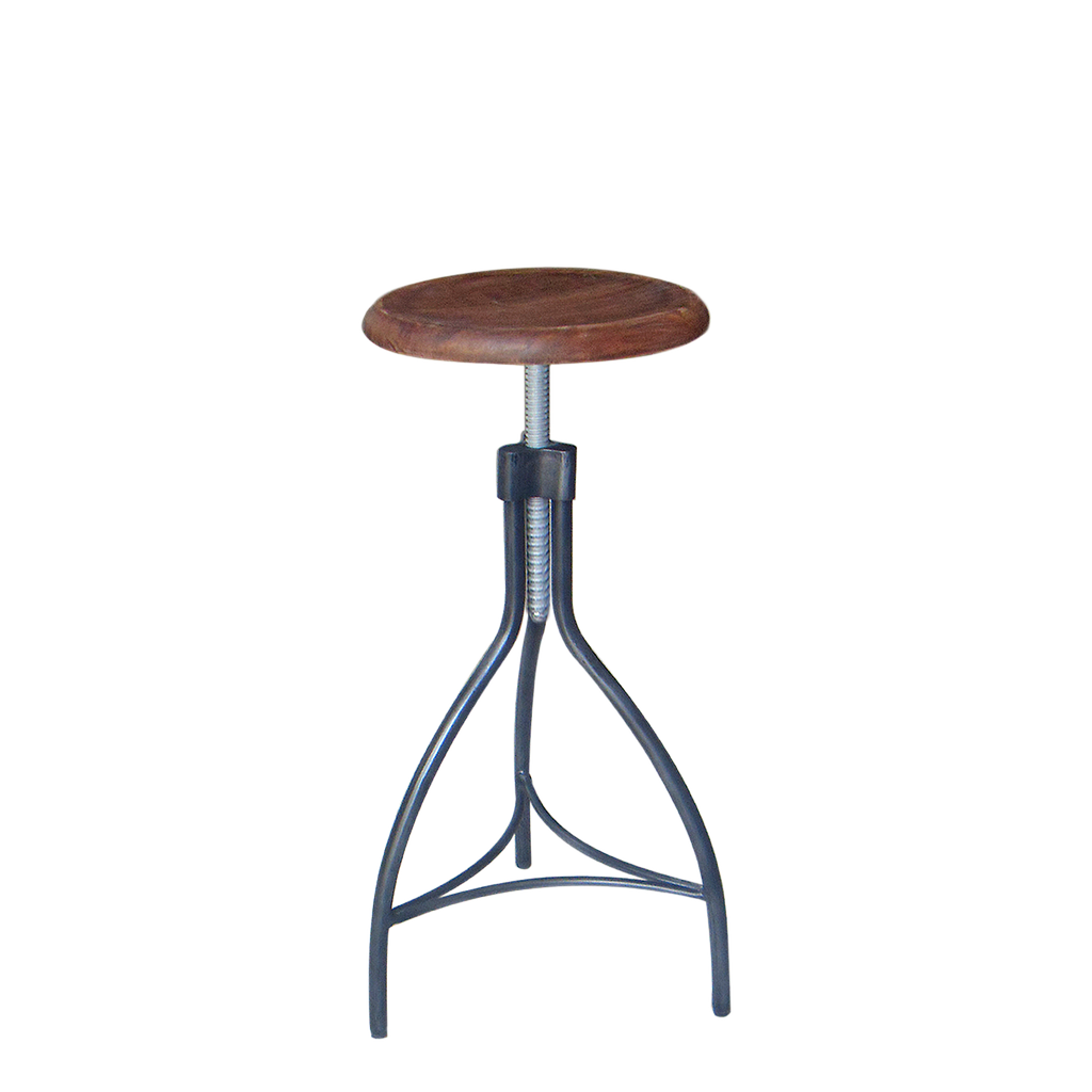 BRAD - Adjustable bar stool H72/80 - Vintage anthracite and Washed antic