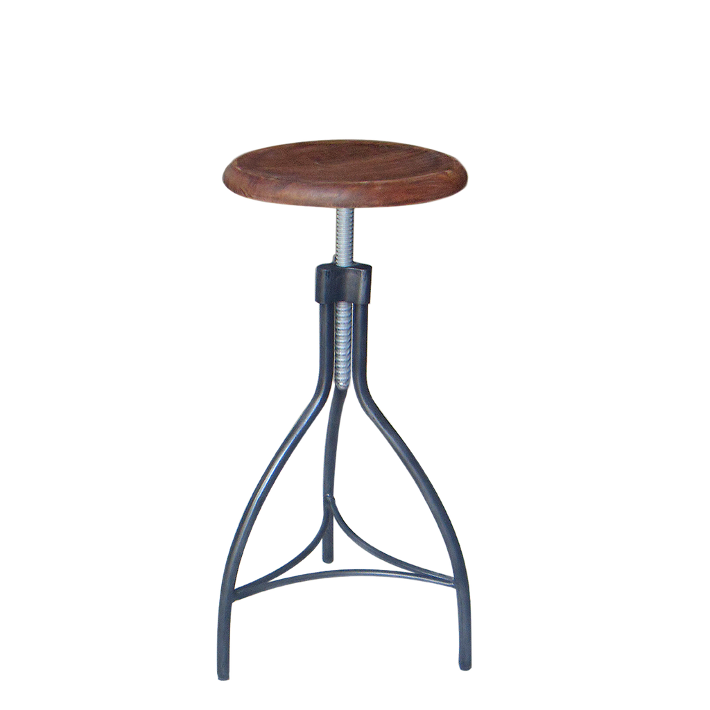 BRAD - Adjustable bar stool H72/80 - Vintage anthracite and Washed antic