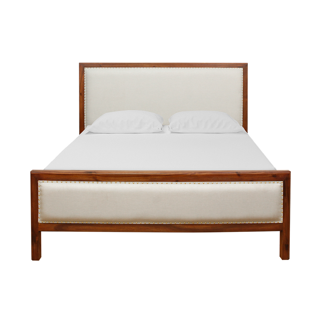 TIMEO - Queen size bed 160x200 - Washed antic and Cream
