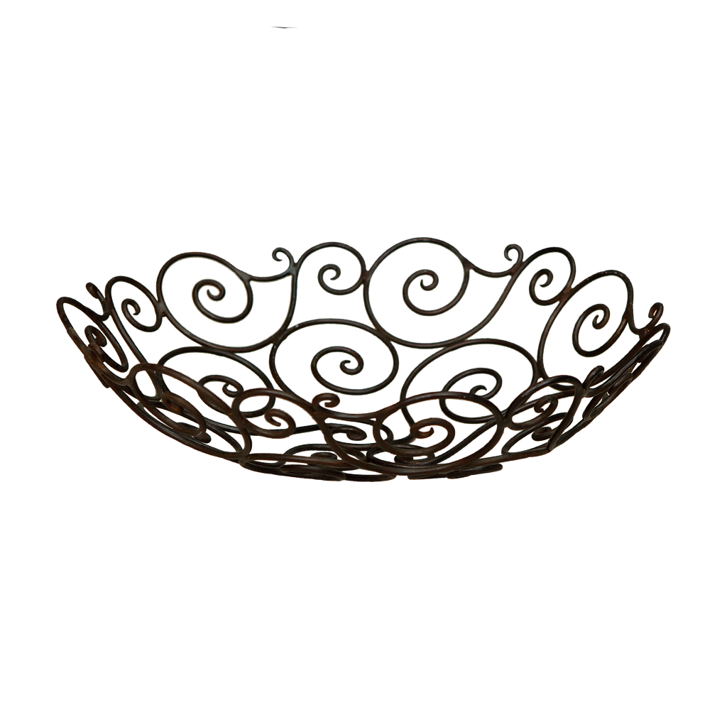 SERRA - Wrought iron fruit bowl diam.34 - Burnish