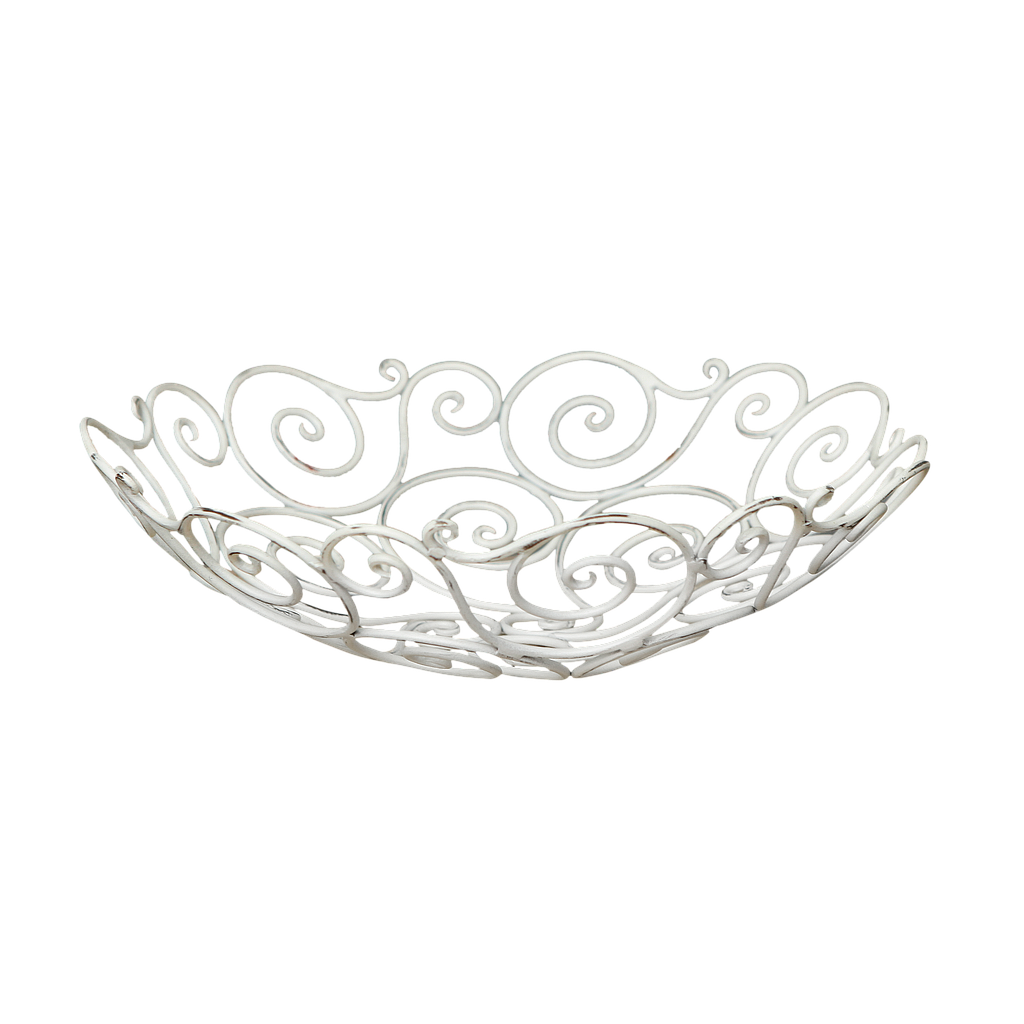 SERRA - Wrought iron fruit bowl diam.34 - Patina white
