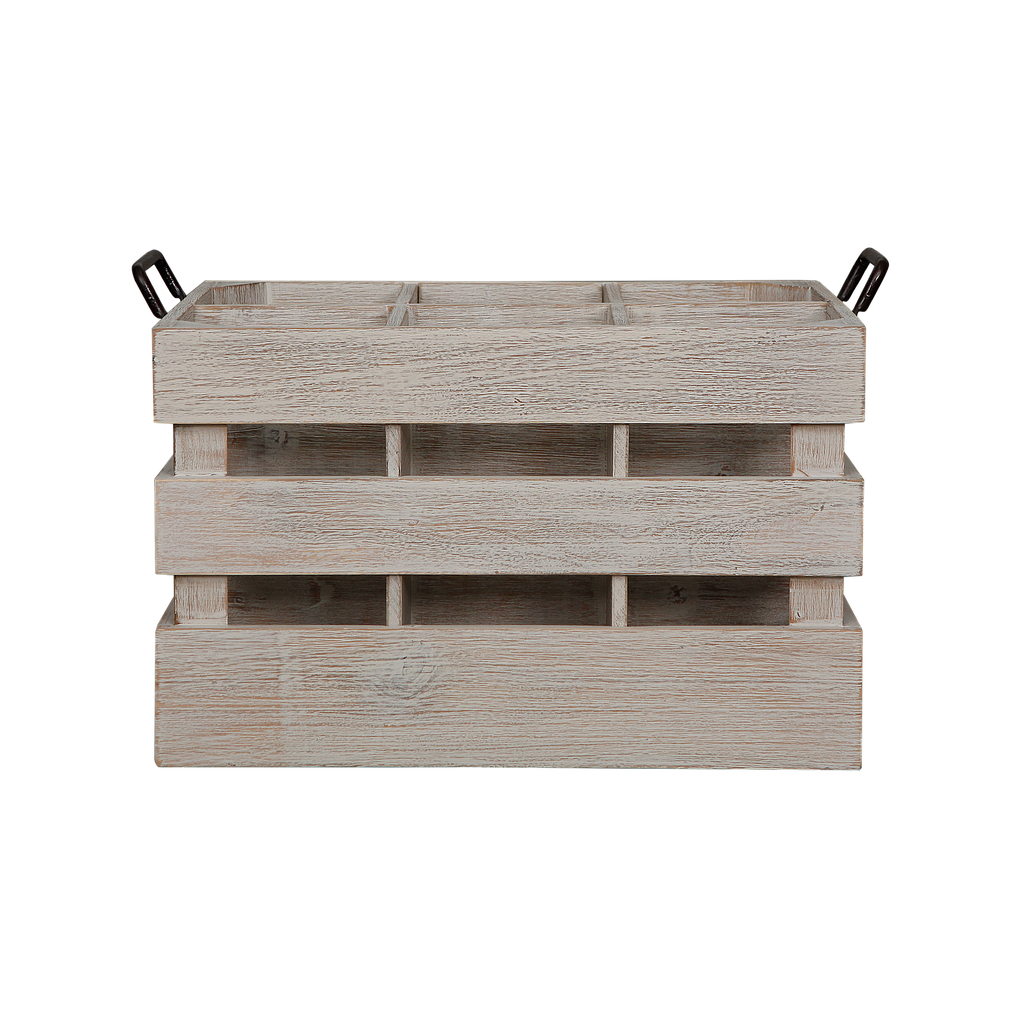 BAMAKO - 6-bottle rack H25 - Whitened acacia | Furniture & Decoration ...