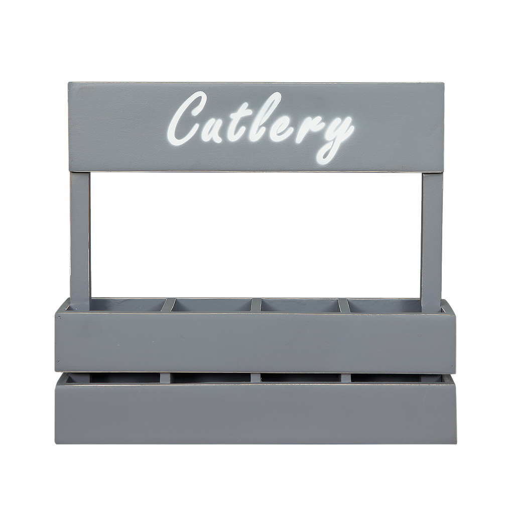 NORFOLK - Wooden cutlery rack L40 x H36 - Brocante pearl grey