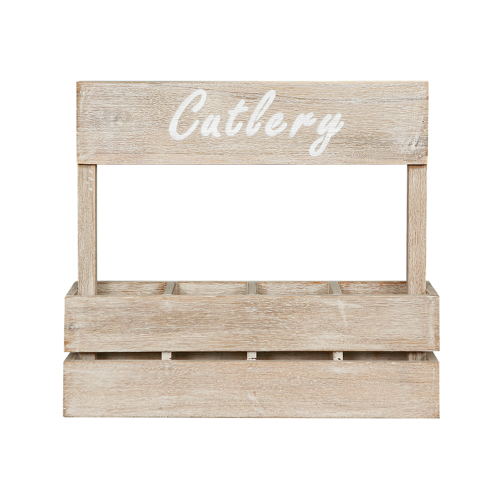 NORFOLK - Wooden cutlery rack L40 x H36 - Whitened acacia