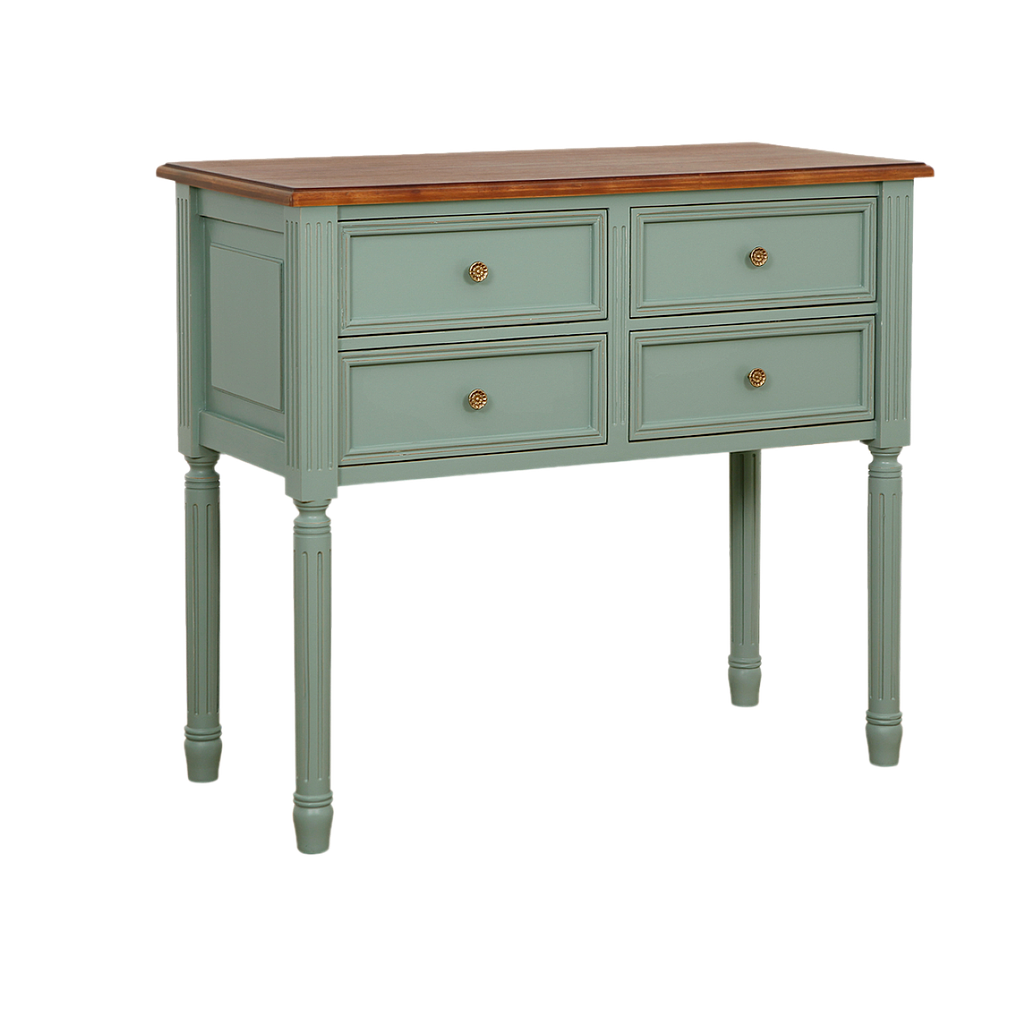 ORLEANS - Console table L95 x H85 - Brocante mint and Washed antic