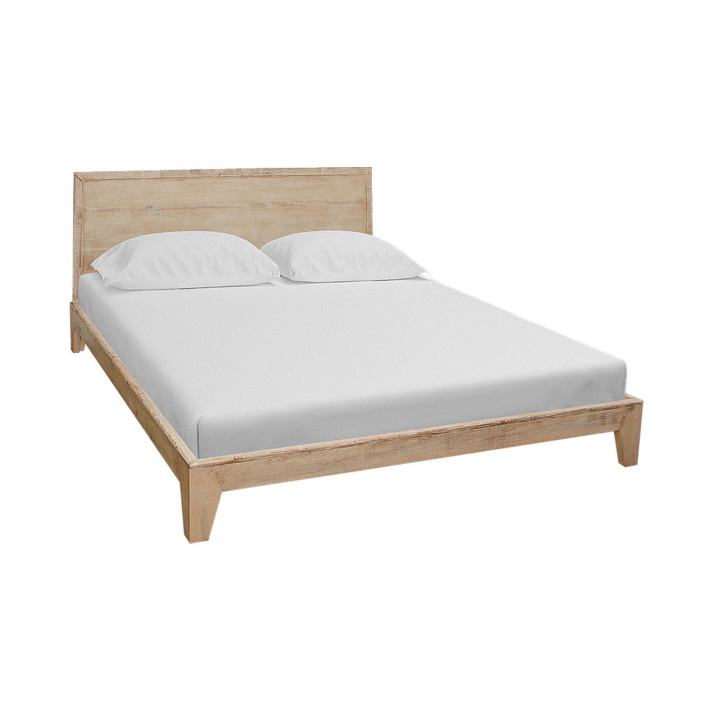KELSEY - Queen size bed 160x200 - Whitened acacia
