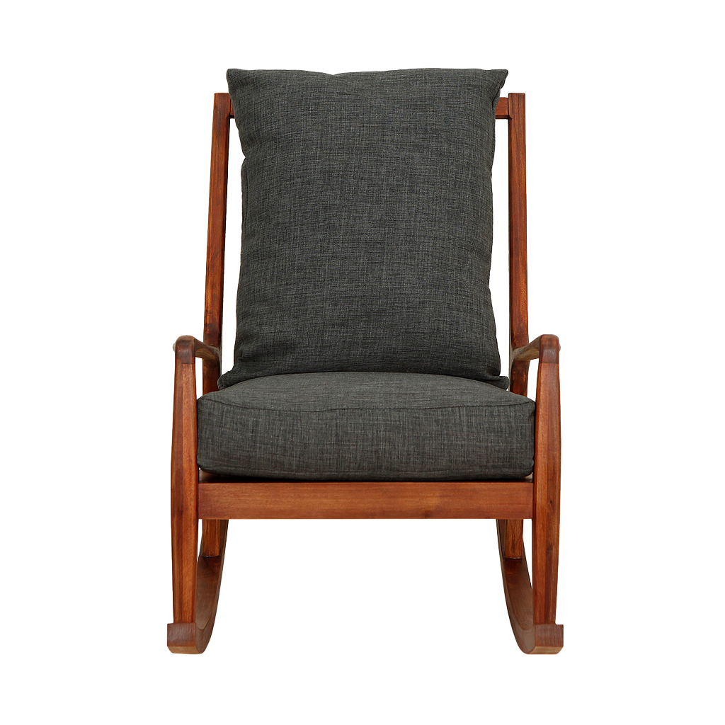 VOLTUMNA - Rocking chair - Washed antic and Dark grey cushions