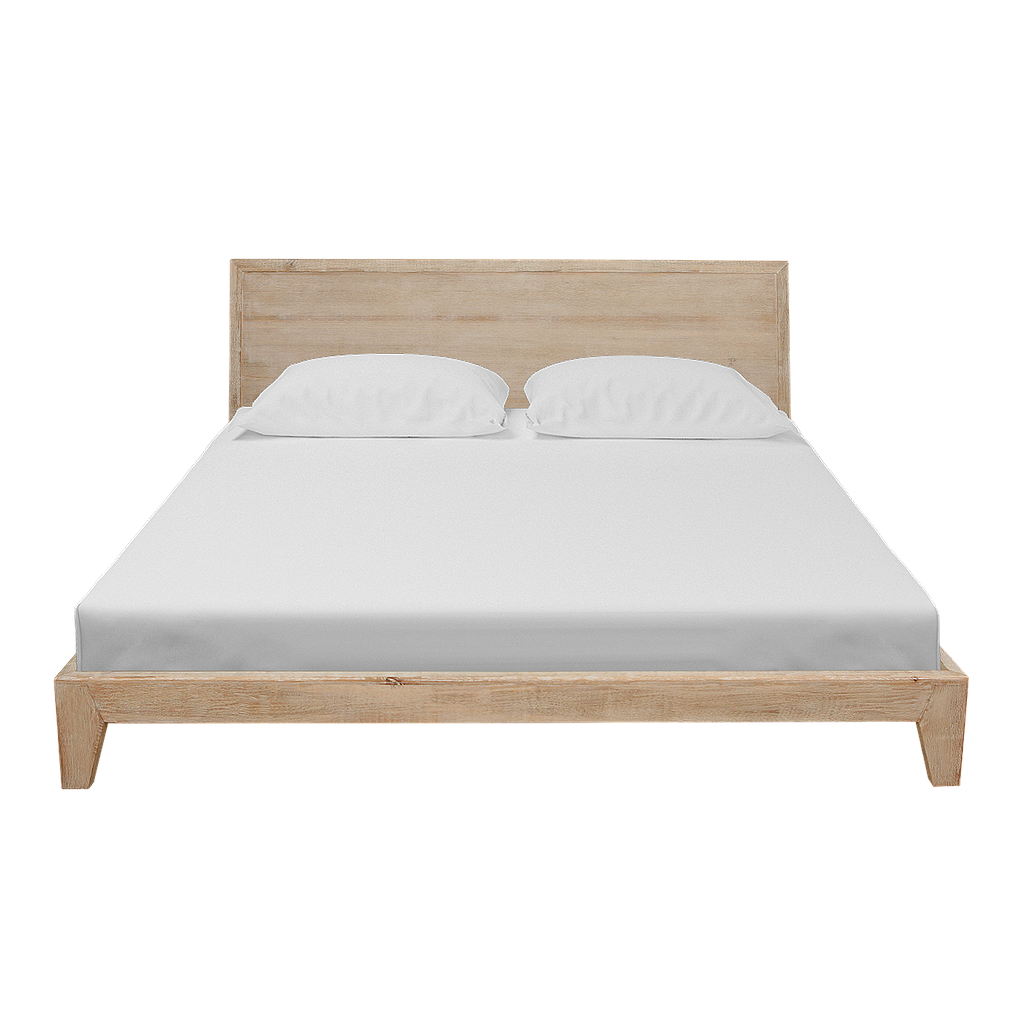 KELSEY - King size bed 180x200 - Whitened acacia