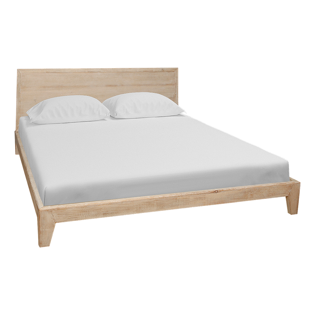 KELSEY - King size bed 180x200 - Whitened acacia
