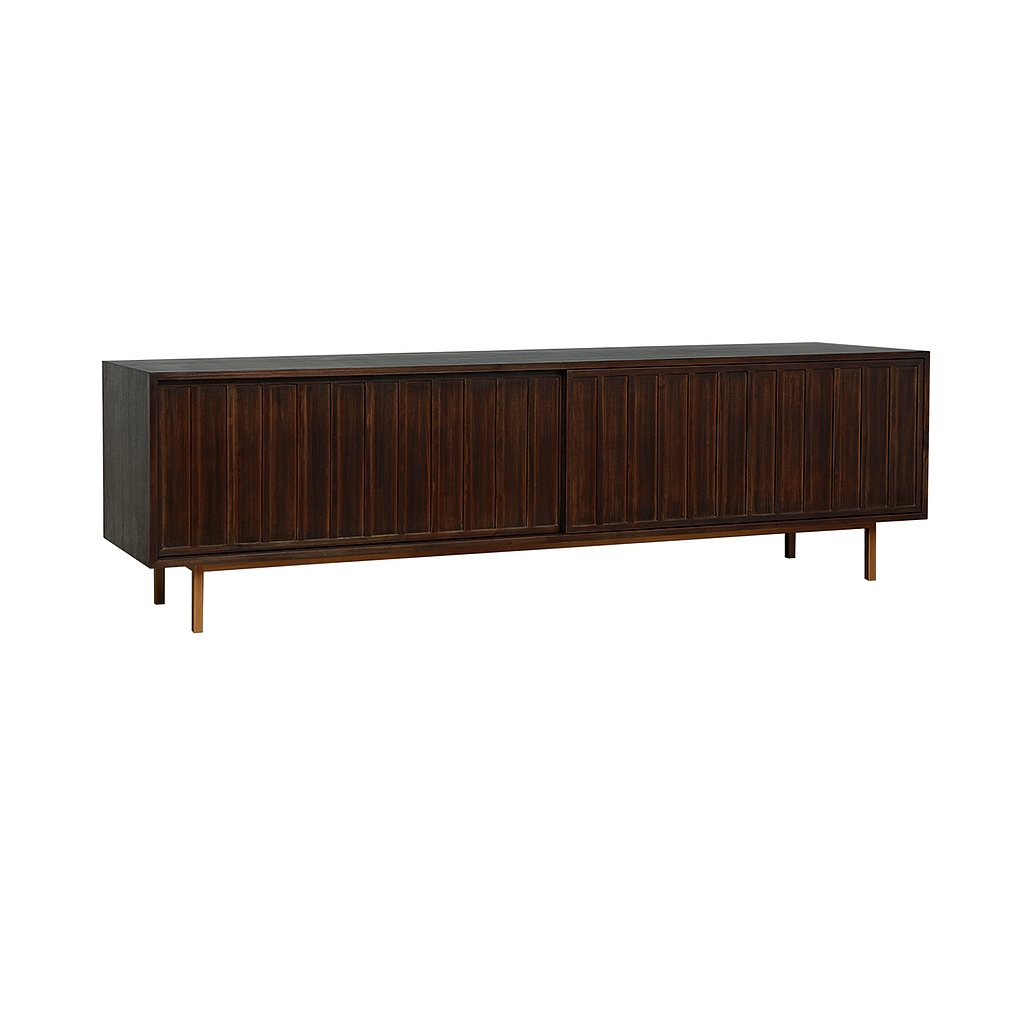 ANTON - TV stand L180 - Mokka and Vintage brass