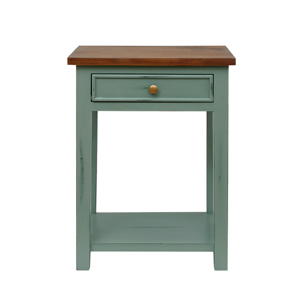 ALES - Bedside table H60 - Patina mint and Washed antic