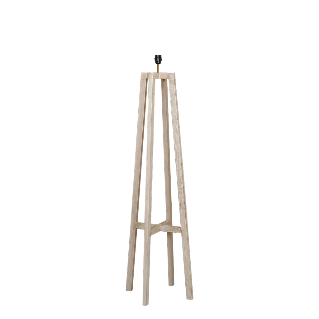 COPENHAGEN - Wooden floor lamp stand H135 - Whitened acacia