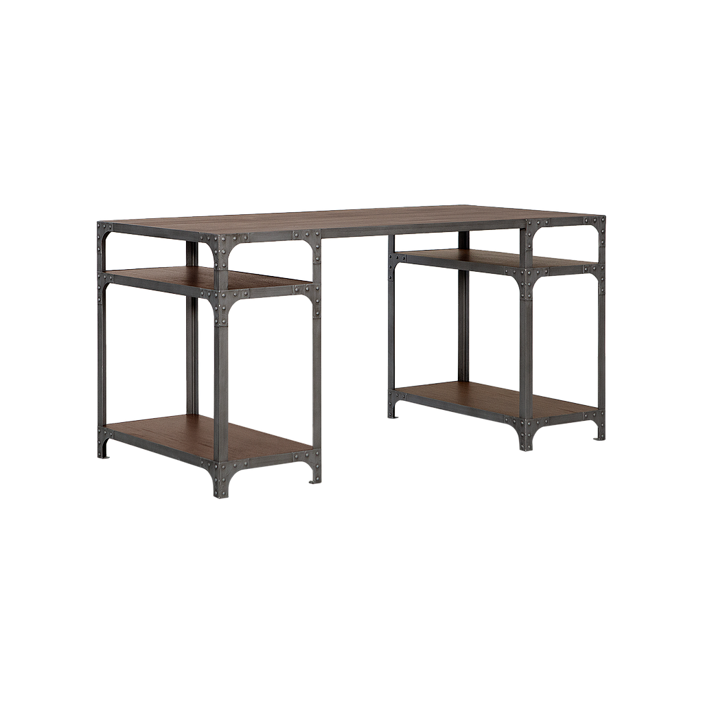 MANHATTAN - Desk L150 x W70 - Vintage silver and Washed antic