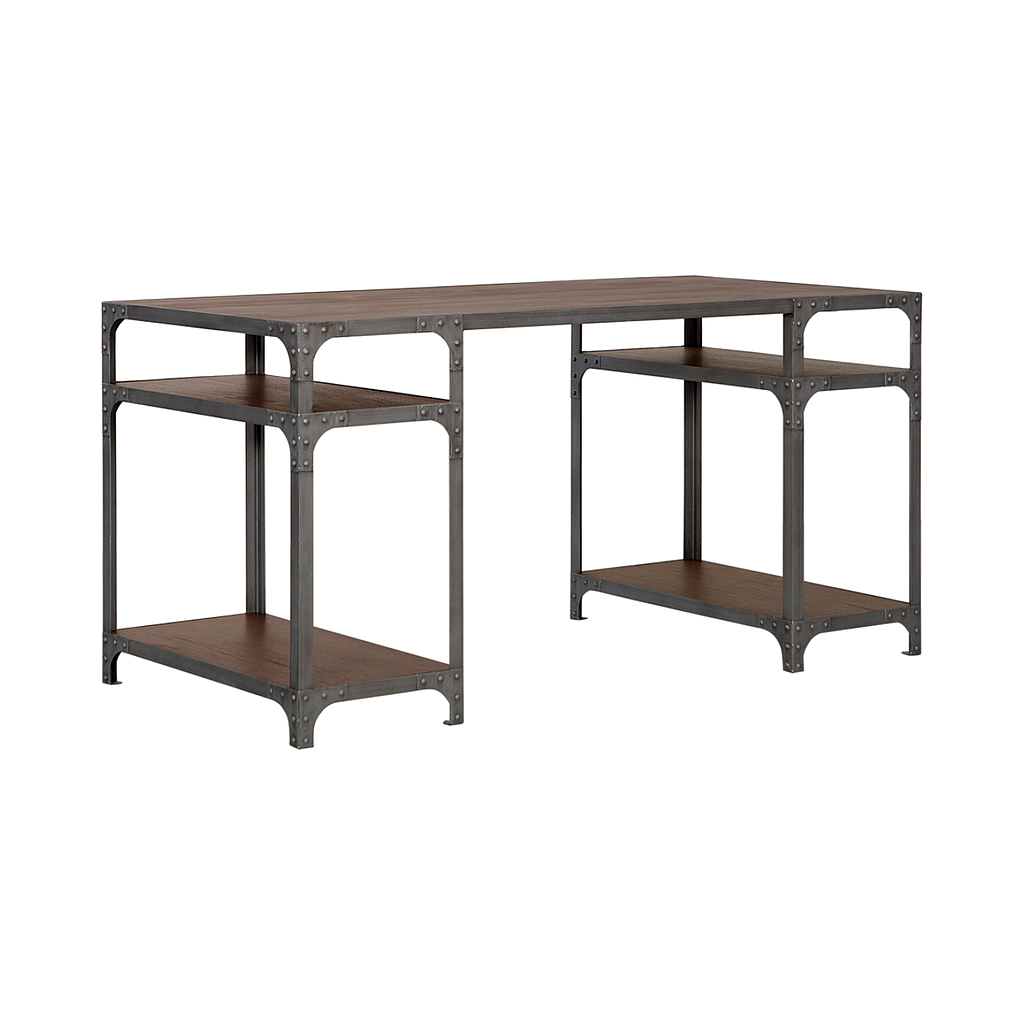 MANHATTAN - Desk L150 x W70 - Vintage silver and Washed antic