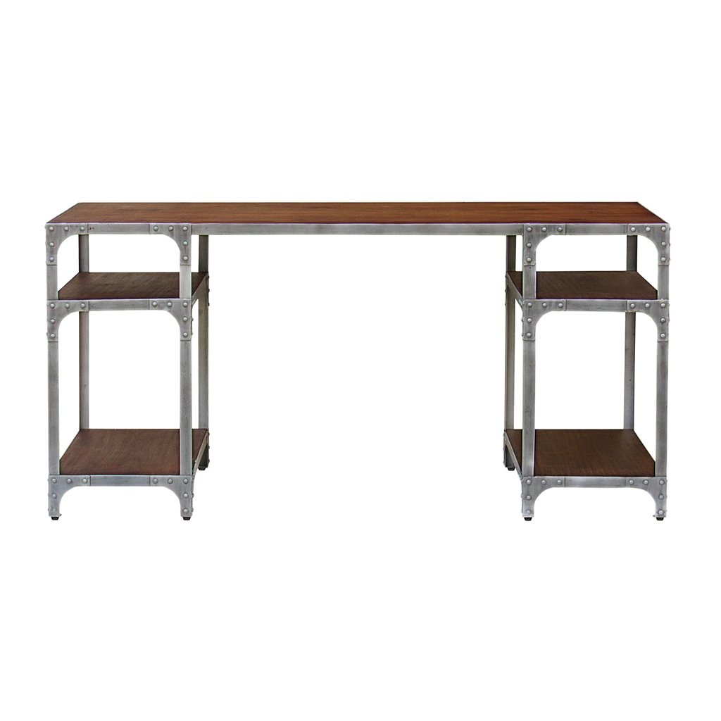 MANHATTAN - Desk L150 x W70 - Vintage silver and Washed antic