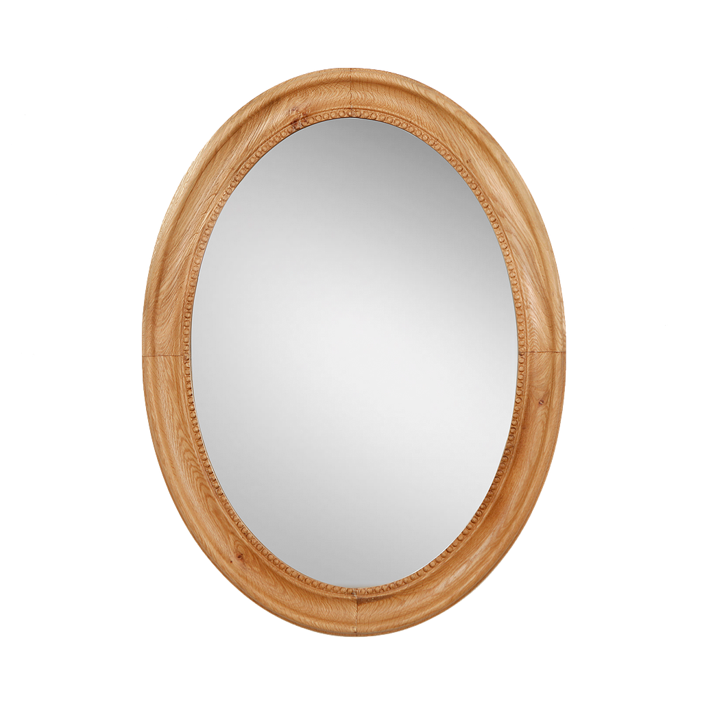 ANTOINETTE - Oval mirror L60 x H80 - Natural oak