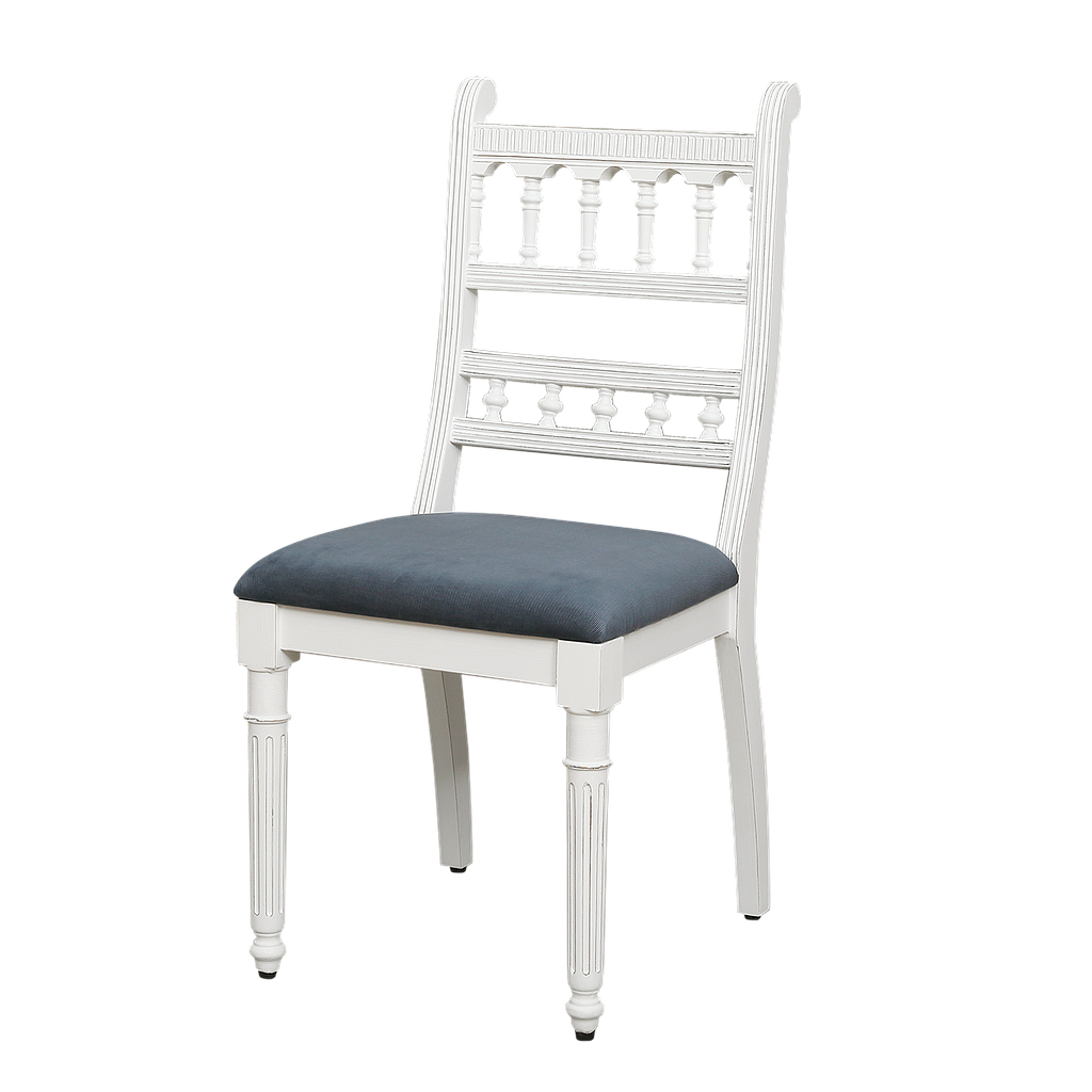 ORCHA - Chair - Brocante white and Dark blue cover