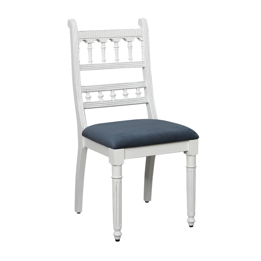ORCHA - Chair - Brocante white and Dark blue cover