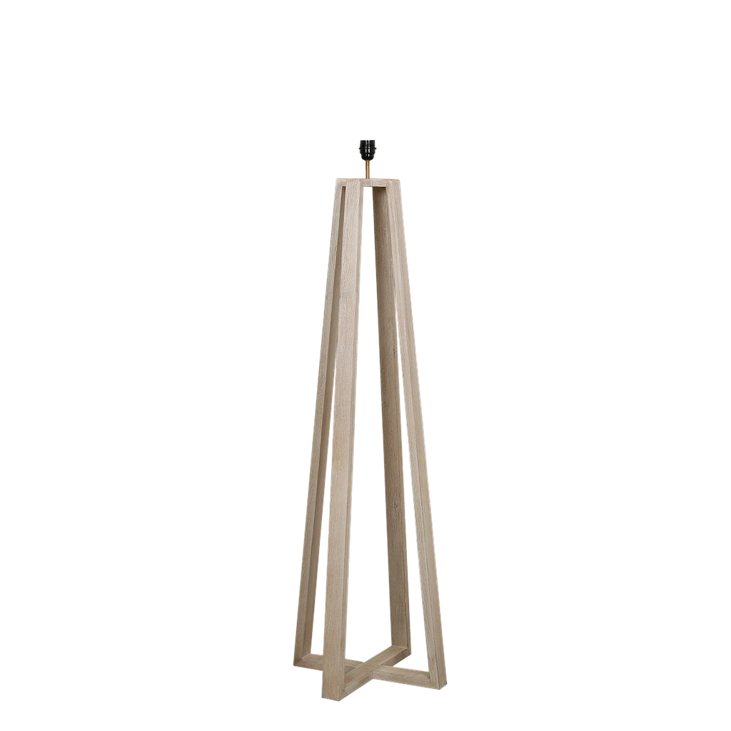 AMSTERDAM - Wooden floor lamp stand H135 - Whitened acacia