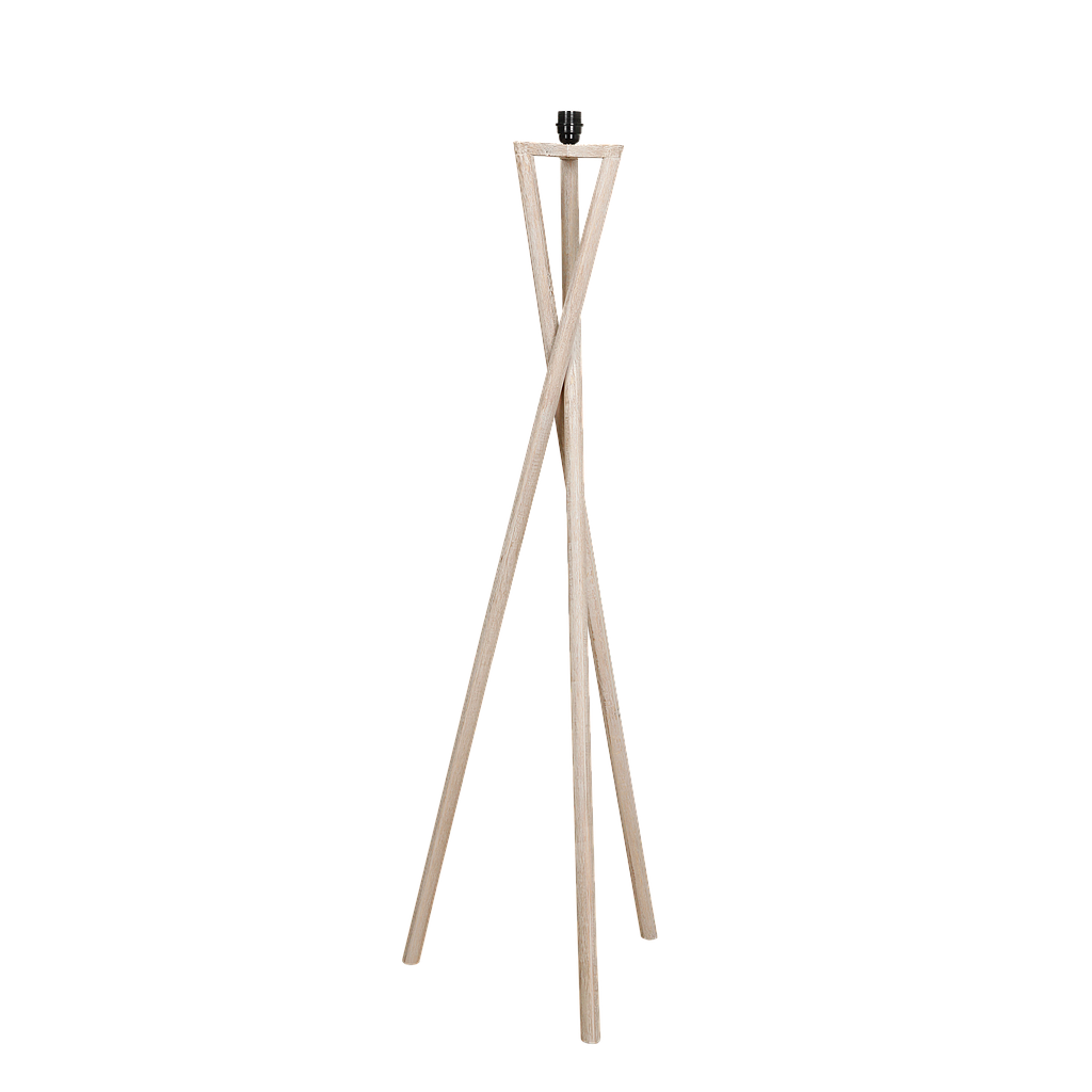 SOREL - Wooden floor lamp H168 - Whitened acacia