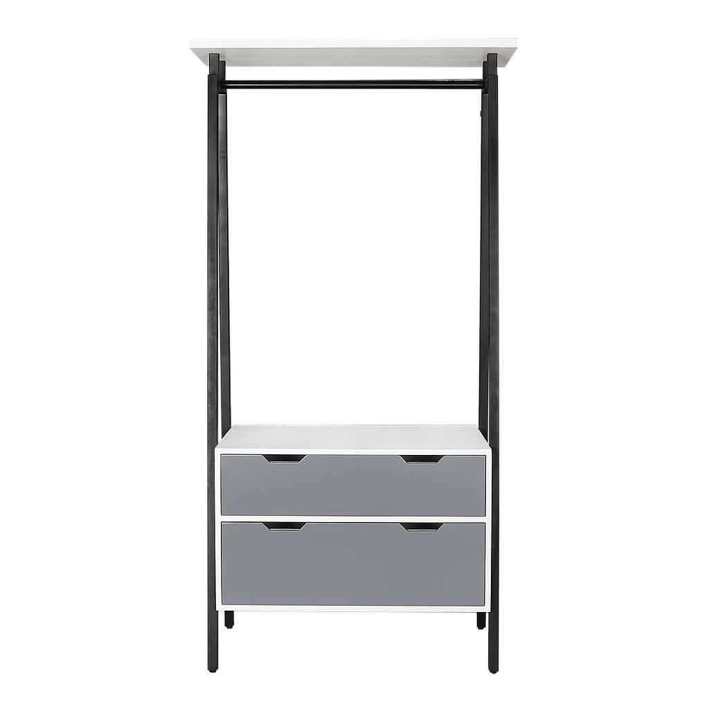 YLAN - Hanging rack L100 x H195 - Matt black, Pearl grey and White