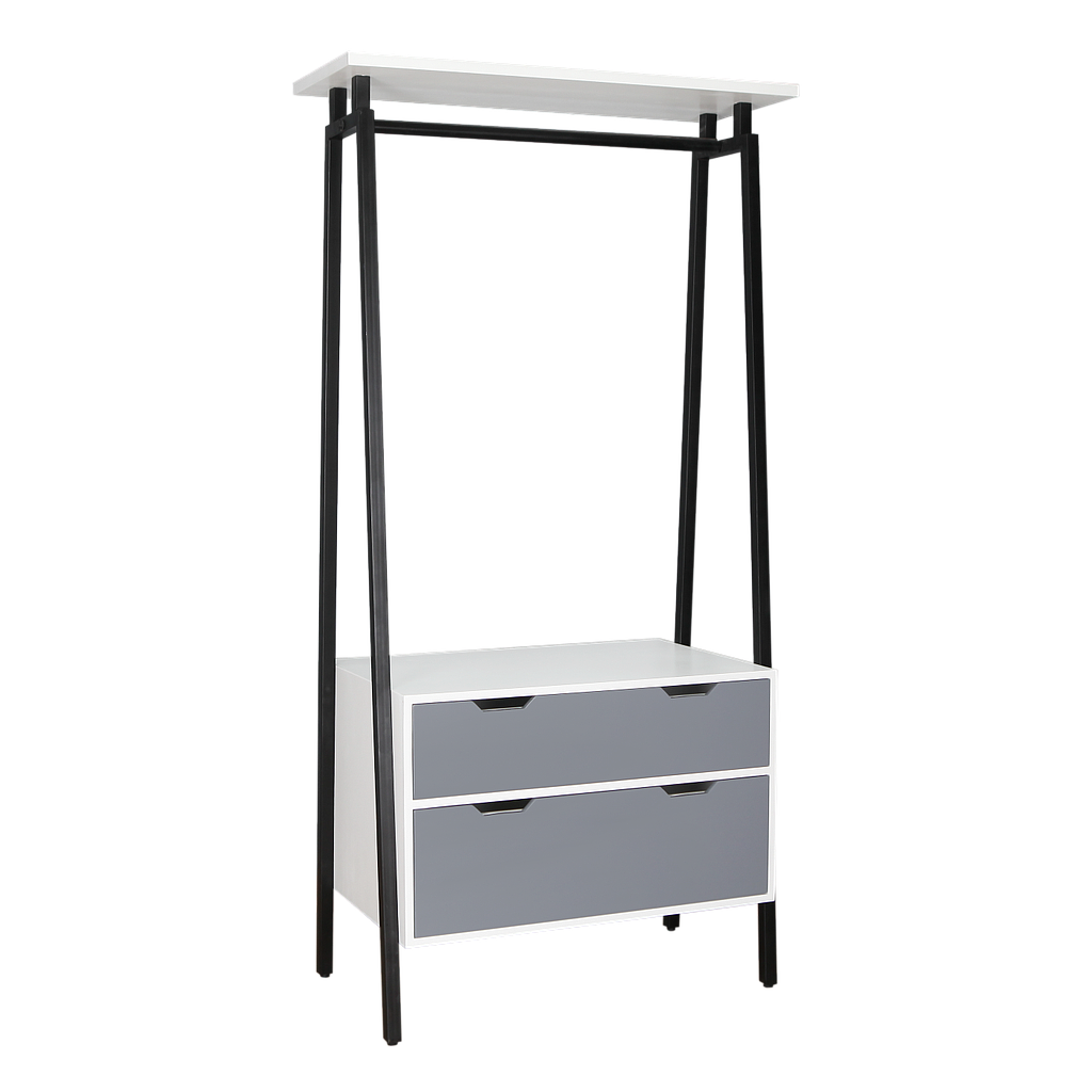 YLAN - Hanging rack L100 x H195 - Matt black, Pearl grey and White