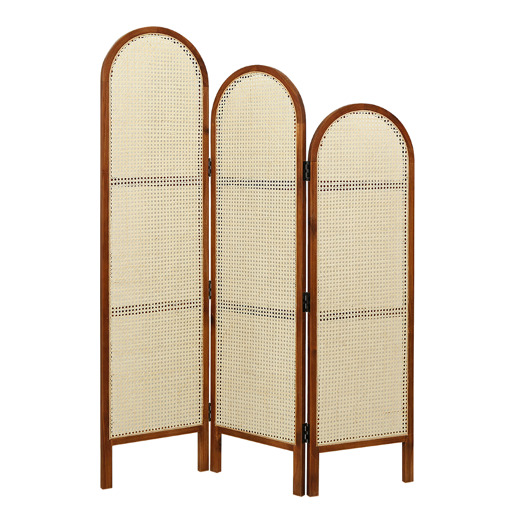 NOUR - Room divider L142 x H185 - Washed antic and natural cane
