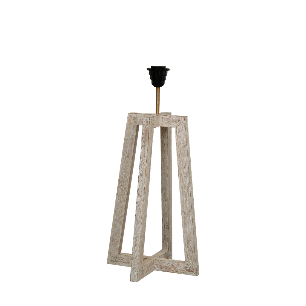 LORIS - Wooden table lamp H50 - Whitened acacia