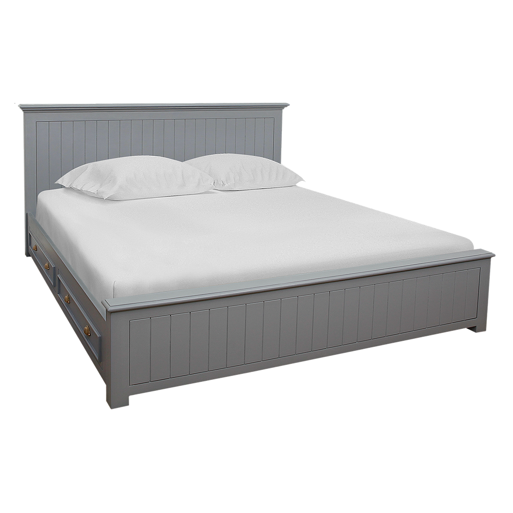NEIL - King size Bed 180 x 200 - Pearl grey / 4-drawers