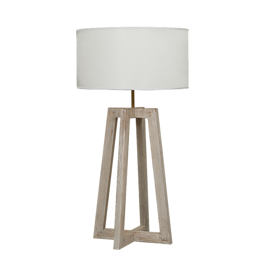 LORIS - Wooden table lamp H72 - Whitened acacia